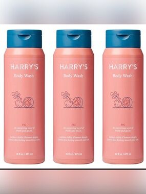 Harry’s Fig Body Wash Men 3 Pack 16 oz Sensitive Skin New